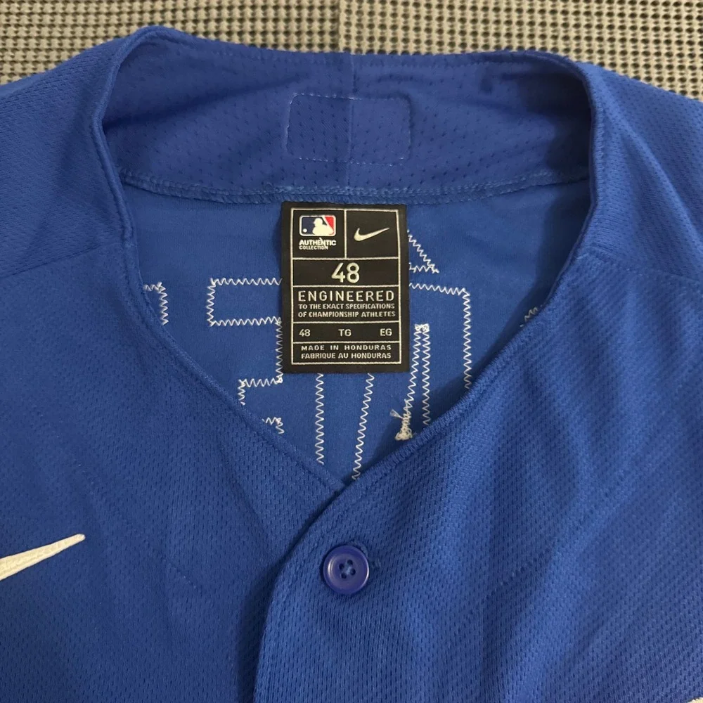 Nike Chicago Cubs Javier Baez 9 Authentic Jersey Blue Mens 48 8900-EJ3A